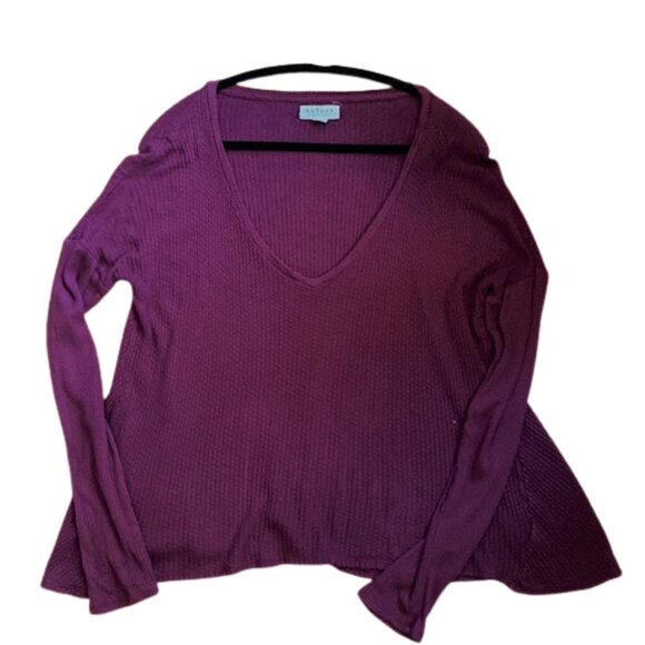 Velvet by Graham & Spencer cozy comfy waffle ribbed long sleeve top tee - Picture 7 of 12